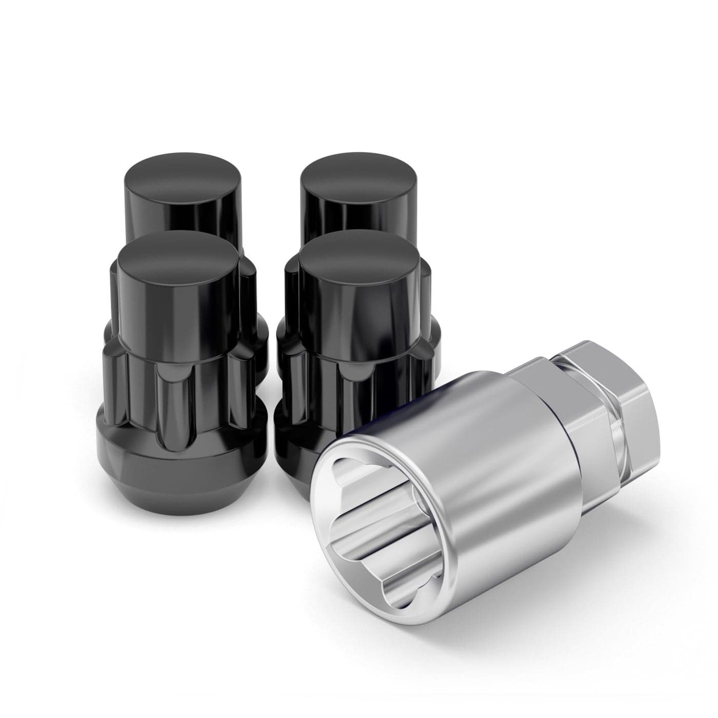 White Knight 40600S Chrome M12 x 125 Thread Size Acorn Wheel Lock 4 Pack