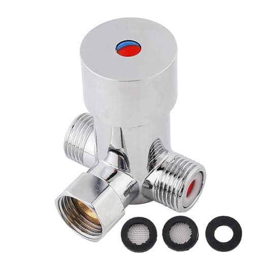 Thermostatic Mixing Valve, G1/2 Hot and Cold Water Temperature Control Valve for Automatic Faucet