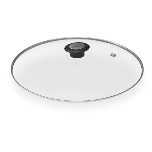 Esspy 22cm Toughened Glass Lid With Stainless Steel Rim, Transparent, Long Lasting, Lid for Cookware, Ergonomic Knob(G-Type)