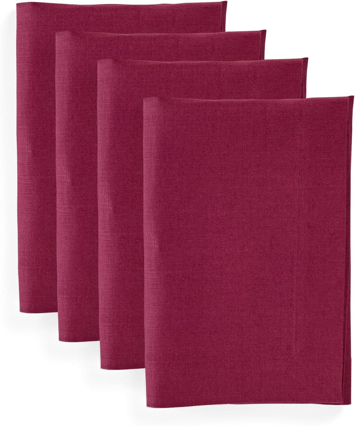 Solino Home Cloth Napkins Set of 4100 Pure Linen Beet Dinner Napkins 20 x 20 Inch for 4th of July Summer Diana Medium Weight Handcrafted and Machine Washable