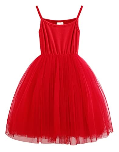 LYXIOF Toddler Tutu Dress Baby Girls Tulle Sleeveless Princess Party Sundress Red 12 Months