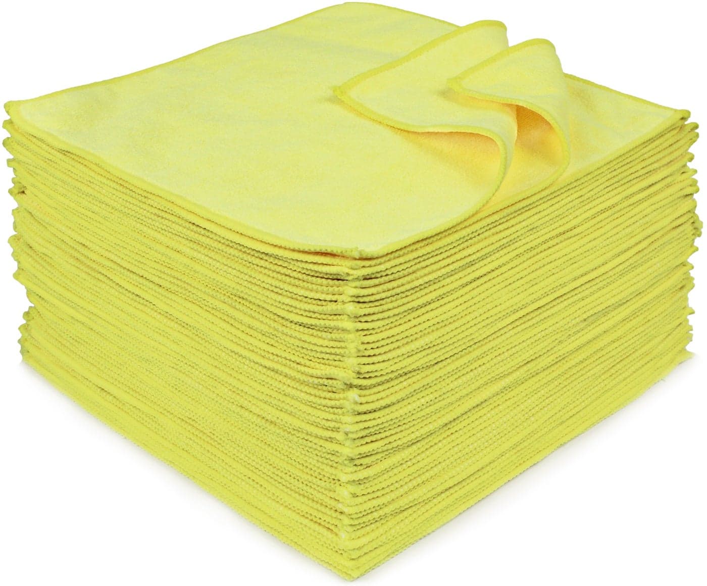 Eurow 300 GSM Microfiber Cleaning Towels, Reusable, Lint-Free, Streak-Free, Ultra Absorbent Cloths for Car, Home, Kitchen, RV, Dairy Use, Machine Washable and Scratch-Safe, 12x12in, 50-Pack, Yellow
