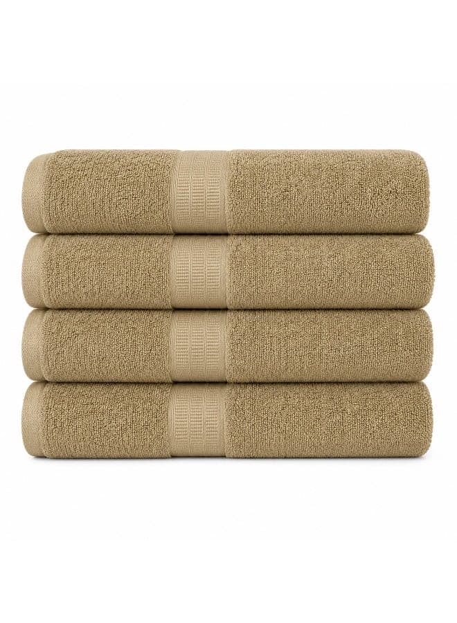 Bliss Casa Bath Towels (4 Pack, 70 x 140 cm) - 650 GSM Bathroom Towel Set - 100% Cotton 20/D Ring Spun Luxury Towels Set Highly Absorbent, Quick Dry and Soft Feel Bathroom Towels
