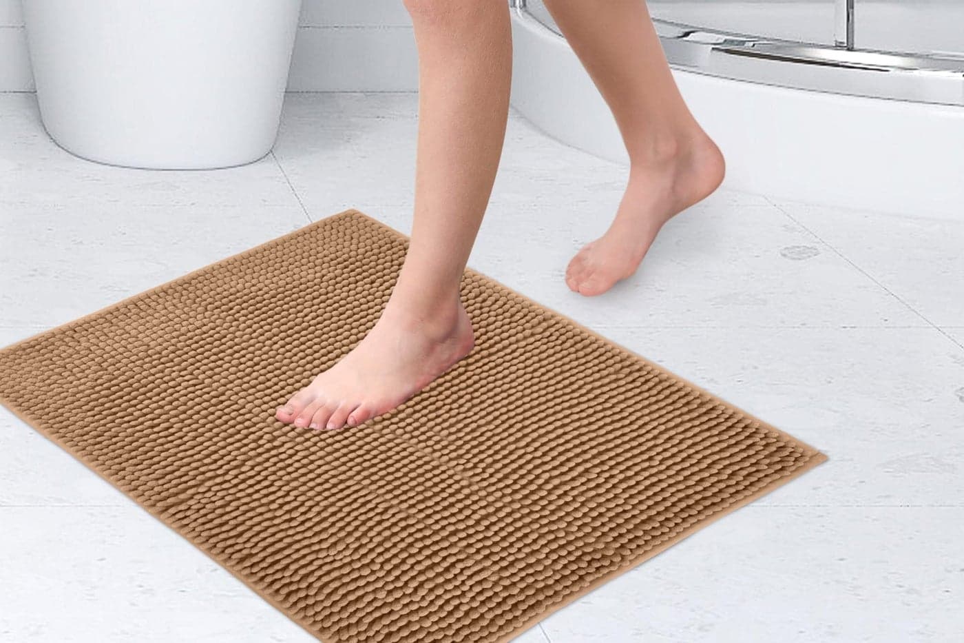 Emma Barclay Noodle Soft Touch NonSlip Bathroom Rug in Walnut Shower Mat 40x60cm