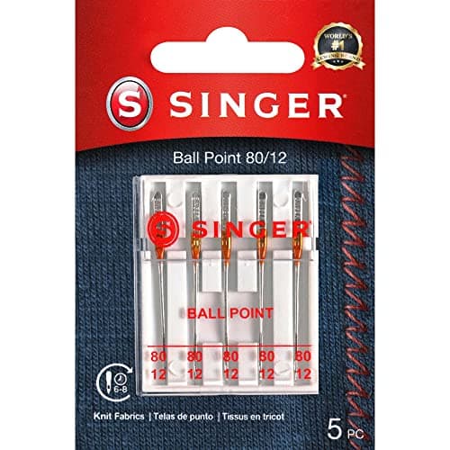 SINGER Ball Point Sewing Machine Needles Size 80125 Count