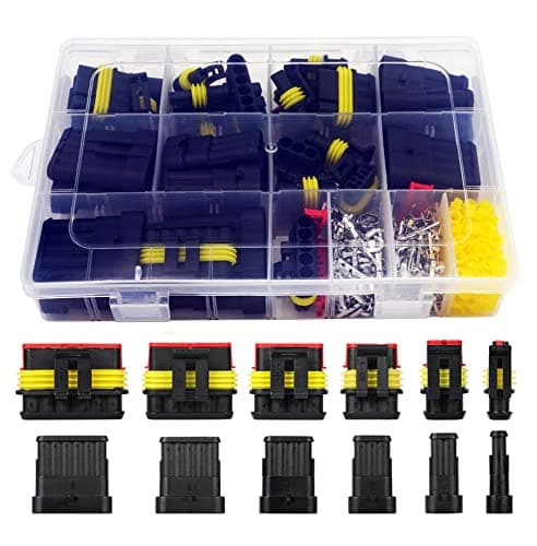 Twippo 372Pcs Waterproof Automotive Electrical Connectors Quick Connect and Disconnect Wire Connector Terminals 123456 Pin Connectors Kit 18 Sets