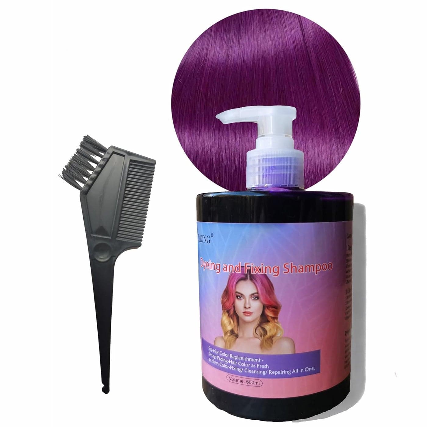 Purple Color Depositing Conditioner Jumbo Size 175FLZz YIZHONG Hair Gloss SemiPermanent Hair Color Hair Dye Shampoo 3 in 1 for Women and Men 100 Vegan SulfateParaben No Ammonia No