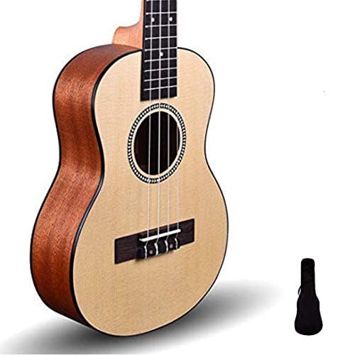 Kadence Concert Ukulele - Spruce Top Wooden for Beginners (Acoustic, Beige) - for Adults, Kids, Players or Professionals - With Bag