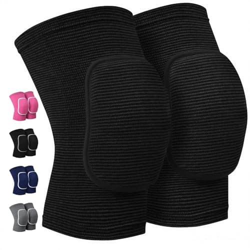 Volleyball Knee Pads for Dancers, RYBTB Soft Breathable Knee Pads for Men Women Kids Knees Protective, Knee Brace for Volleyball Football Dance Yoga Tennis Running Cycling Workout Climbing (Black, Small)