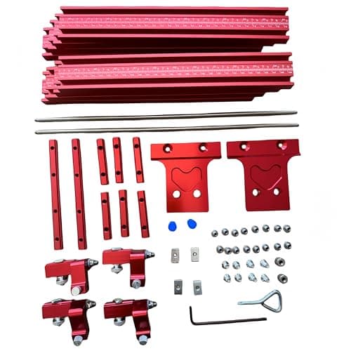 Evwoge Aluminium Alloy Parallel Rail Guide System Extension Guide Rail T-Track T-Slot Circular Saw Track Set Bracket