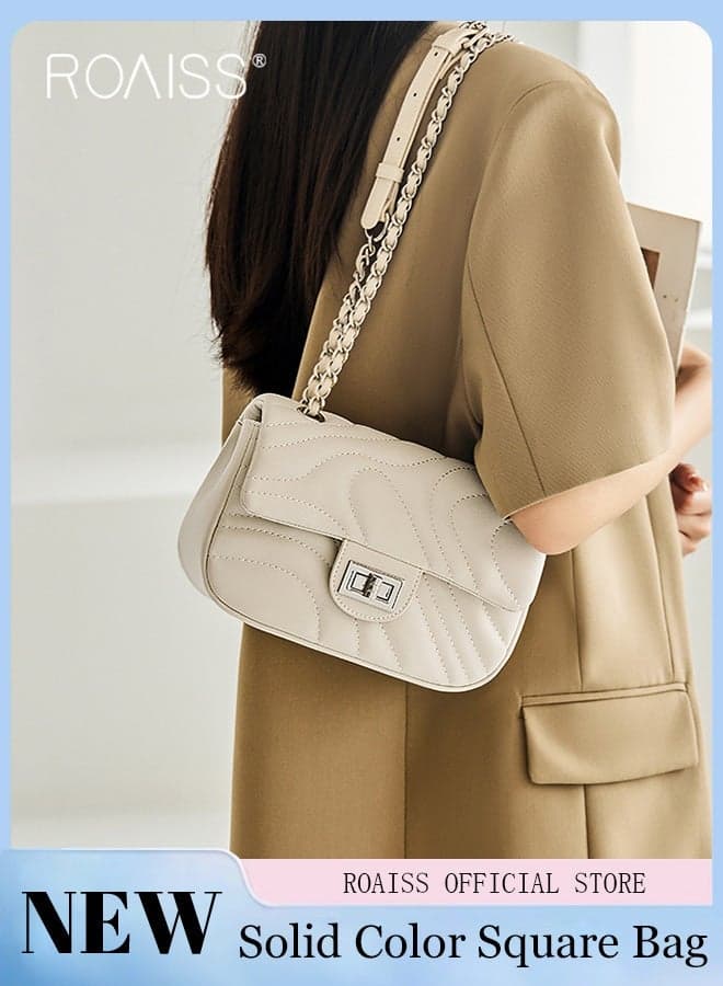 Women Stylish Crossbody Bag, Large Capacity Shoulder Bag with Adjustable Strap and Turn Buckle, Elegant Chic Handbag for Ladies, Ideal for Dating, Shopping and Everyday Use