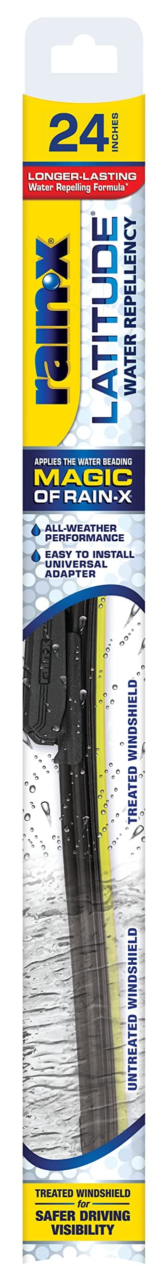 Rain-X Latitude Water Repellency 2-n-1 Wiper Blades | 24 Inch Size | Pack of 1 | Enhanced Driving Visibility | Water Repellent Technology | Long Lasting | Superior to Traditional Blades