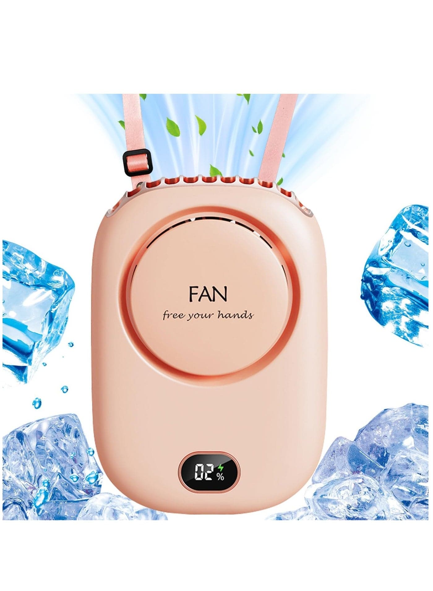 Portable Hanging Neck Fan,Yakiter, USB Portable Neck Fan, Mini Hanging Neck Fan with Adjustable Lanyard and Bracket,3 Speed for Women Kids Girls Men Outdoor Travel Camping Park Fan,Pink