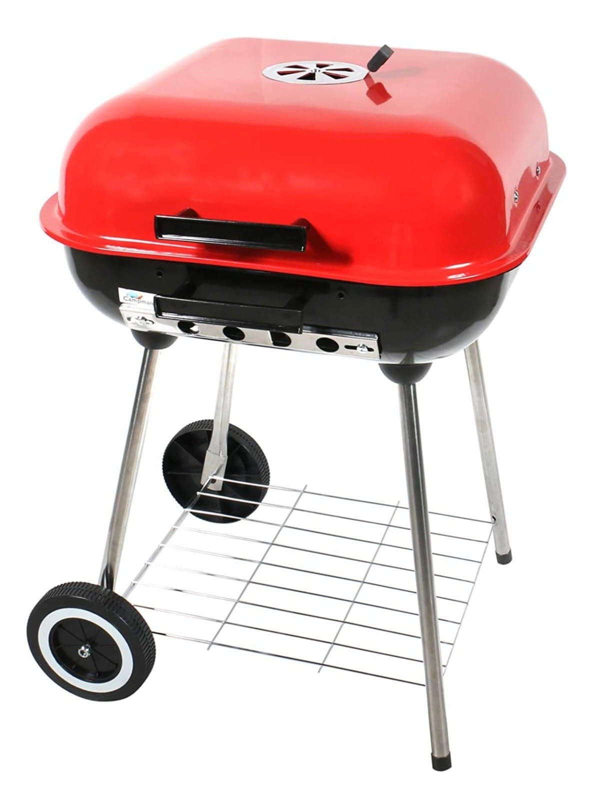 BBQ Charcoal with Wheels and Storage Holder for Camping, Picnic, Barbecue, Party, Outdoor Activities