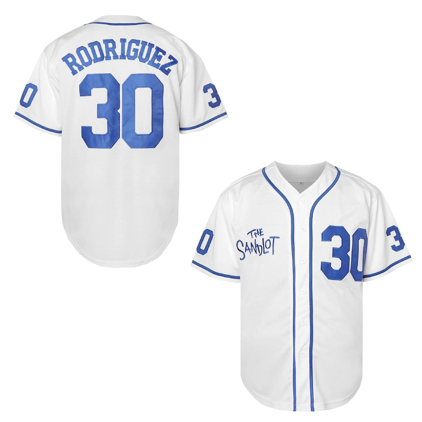 The Sandlot Benny The Jet Rodriguez 30 Movie Baseball Jersey for Men SXXXL Stitched XLarge White