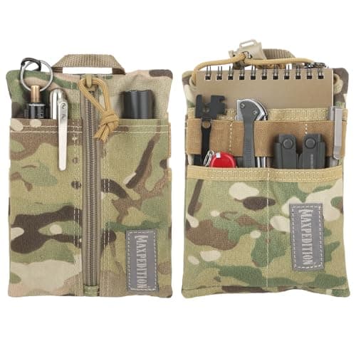 MAXPEDITION Platy Pocket Organizer Durable EDC Tool Pouch for Men Neck Wallet with Paracord Lanyard Holds Flashlight Multitool Pen Notebook Multicam 5 x 7