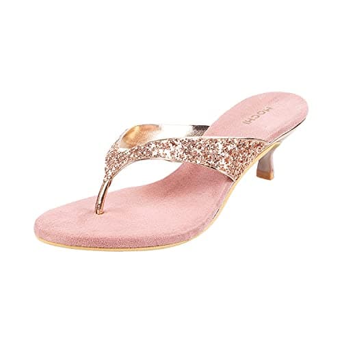Mochi Women's Rose-Gold Party Slip On Heel Fashion Sandals UK/5 EU/38 (40-2333)