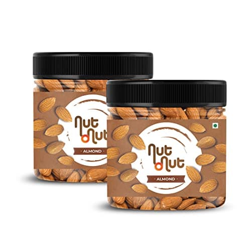 Nut O Nut 100% Natural Premium California Dried Almonds 700 g-Premium Badam Giri-Whole Badam-Immune Booster-High In Fiber-Healthy Snacks Option-Nuts and Dry Fruits (350 g x2)