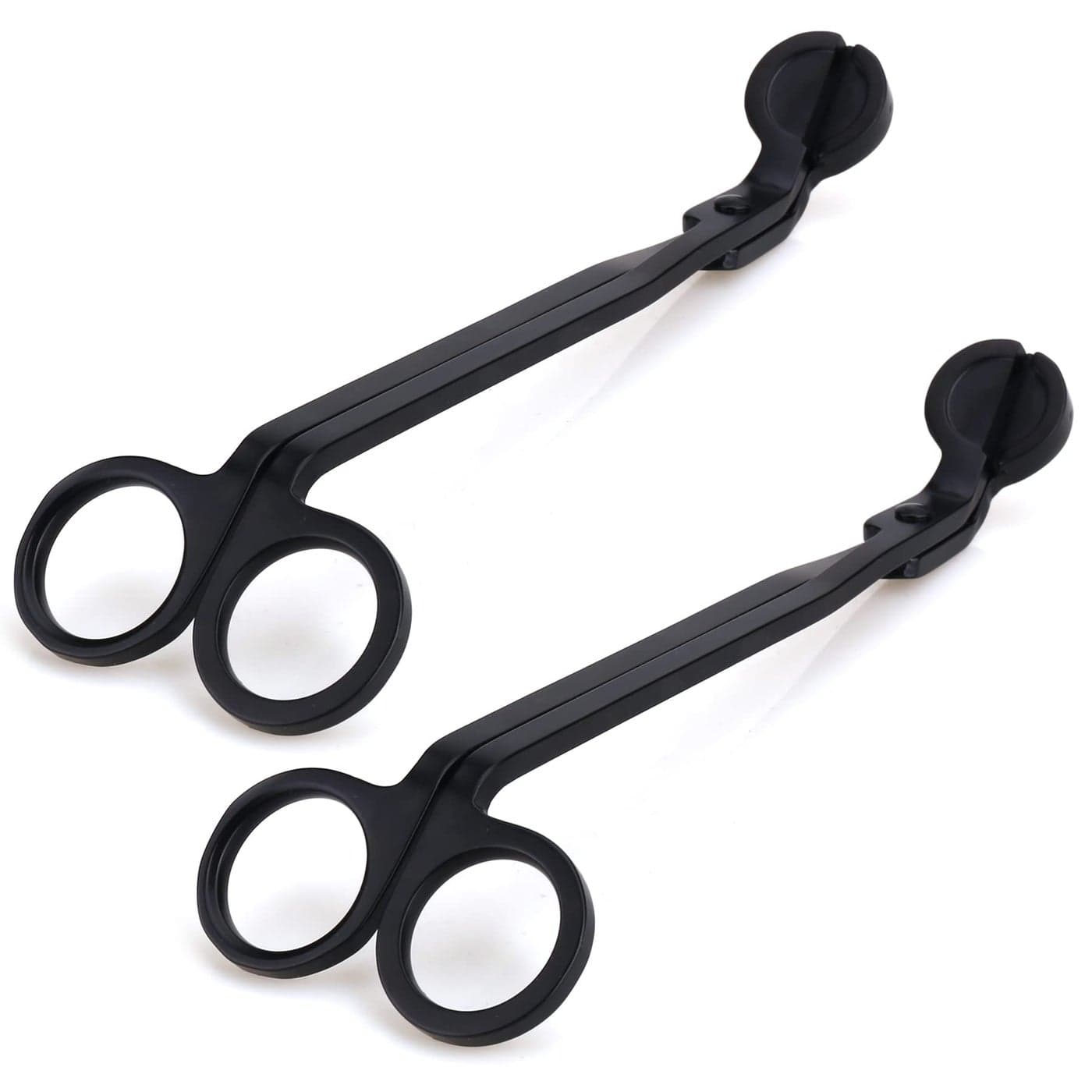 Noneea 2pcs Candle Wick Trimmer Polished Wicker Scissors go deep into The Candle to Cut Spent Chips Allow The Cleaner to Burn and Prevent Smoke buildup Black