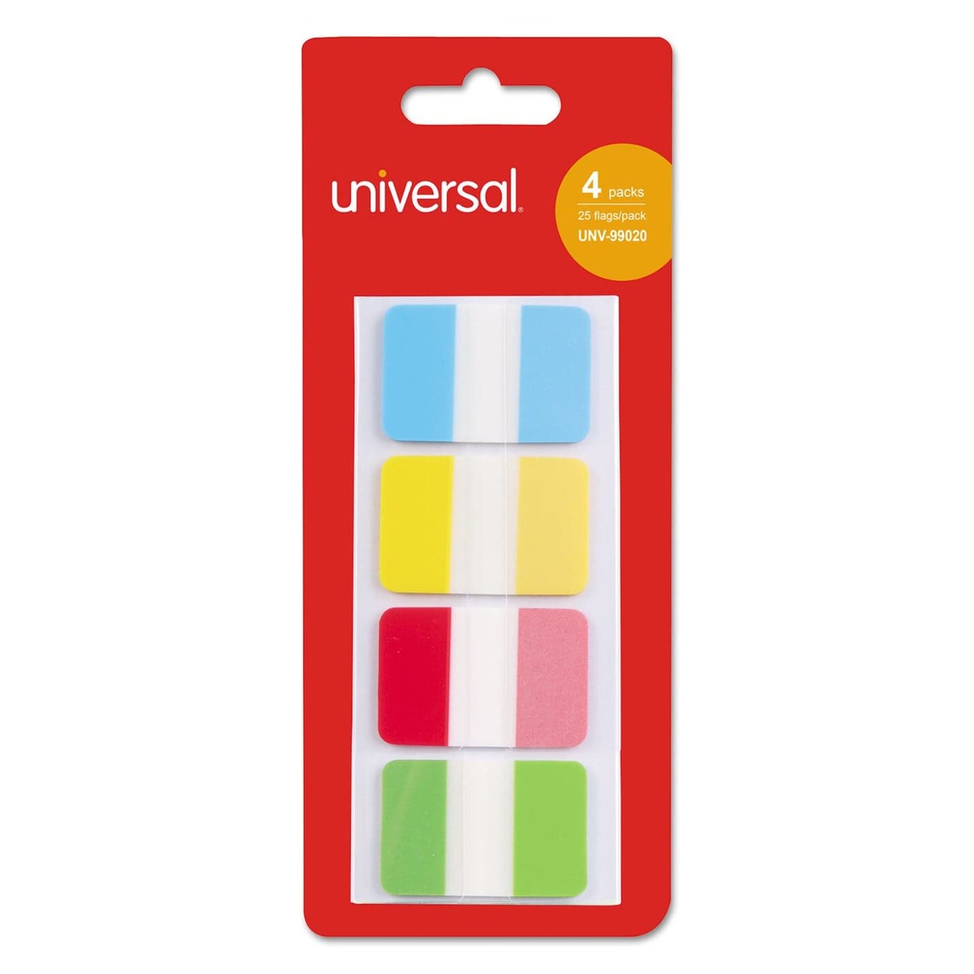 Universal UNV99020 Self Stick 1 in Index Tab Assorted Colors 100Pack