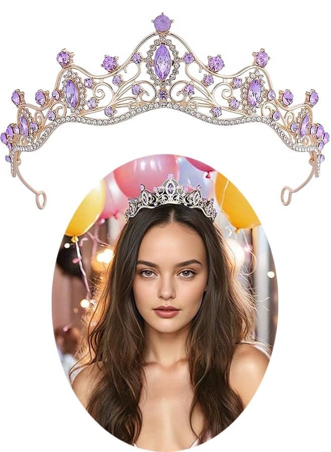 Crystal Tiara Crown for Women & Girls, Elegant Sparkling Rhinestone Princess Headband for Wedding, Birthday, Prom, Pageant & Cosplay