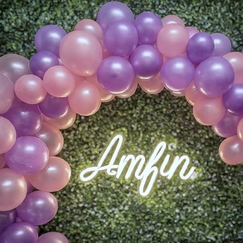 AMFIN (Pack of 25) Metallic Balloons, Birthday Decoration Item - Pink & Purple