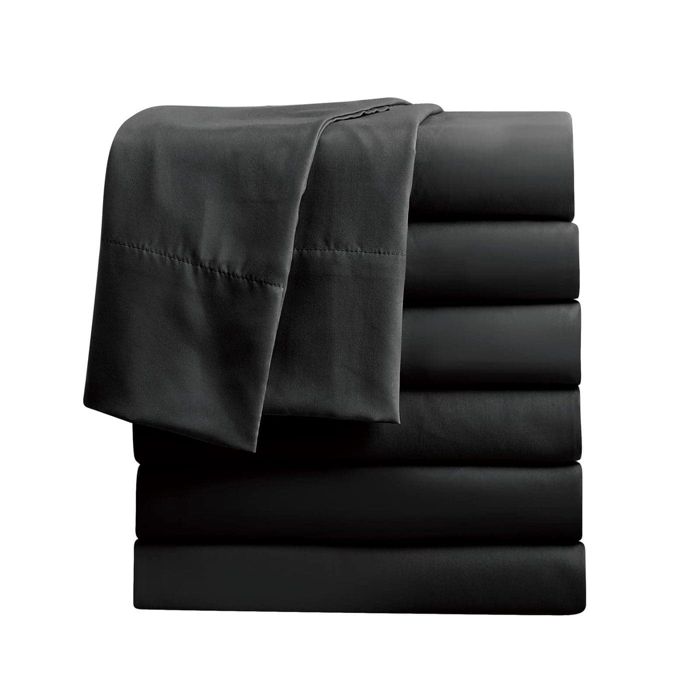 FreshCulture Twin Flat Sheets Only Pack of 6 Soft Microfiber Bedding Sheets for Home Salons Hotels Bulk Flat Sheets Only Twin Size Black