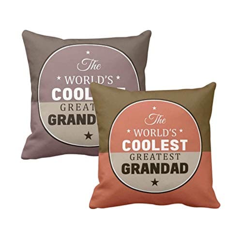 TheYaYaCafe Birthday Gifts for Grandparents 16 x 16 inches Coolest Greatest Grandma Grandpa Printed Velvet Cushion Cover Throw Pillow