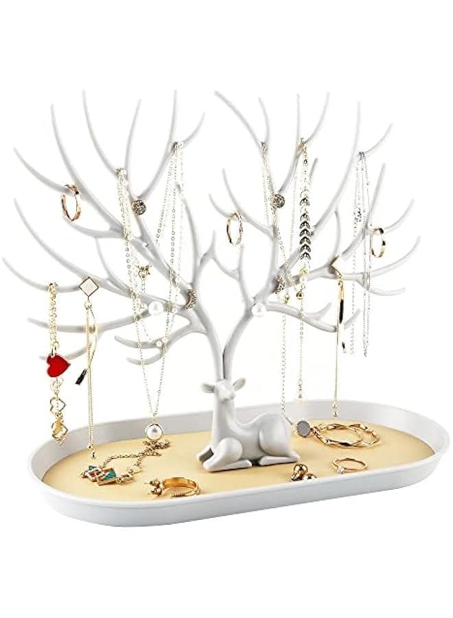 Antlers Jewelry Display Stand,Tree Tower Rack Hanging Organizer for Ring Earrings Necklace Bracelet