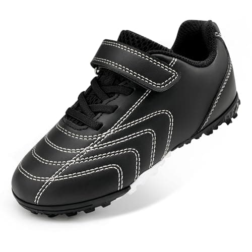 Stelle Baseball Cleats for Girls Boys Softball Shoes Kids Indoor Soccer Turf Shoes Futsal Athletic Cleats for Toddler/Little/Big Kid Black