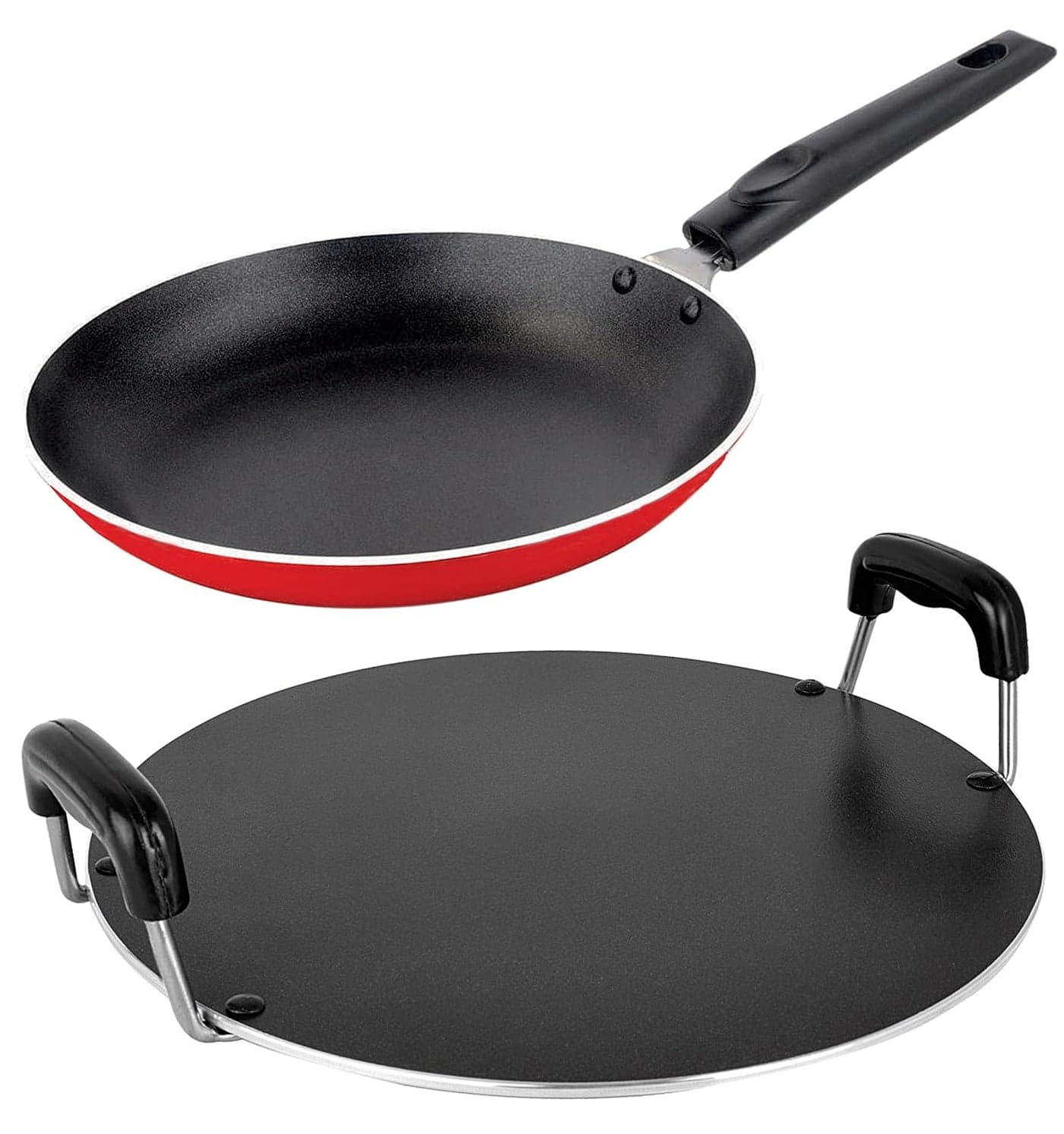 NIRLON Non-Stick Coated Tapper Pan and Round Tawa Combo Cookware Set