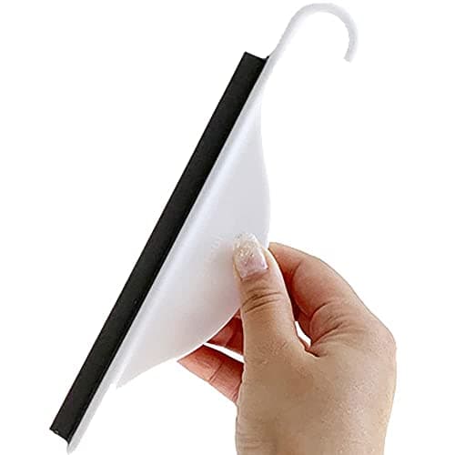 Tiny Bathroom Shower Mirror Squeegee with Hanging Hook, Silicone Mini Kitchen Countertop Squeegee, Water Wiper Scraper Cleaner Tool for Cleaning Sink, Counter, Tiles, Handy Window Glass Water Blade