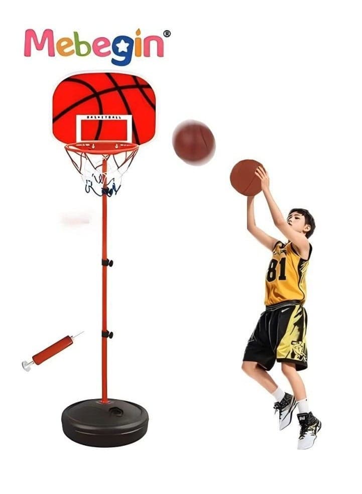 175cm Basketball Stand Hoop Set, Kids Basket Holder Include Ball and Inflator, Adjustable Basketball Stand, Basket Holder Hoop Goal, Outdoor Fun Sports Activity Game