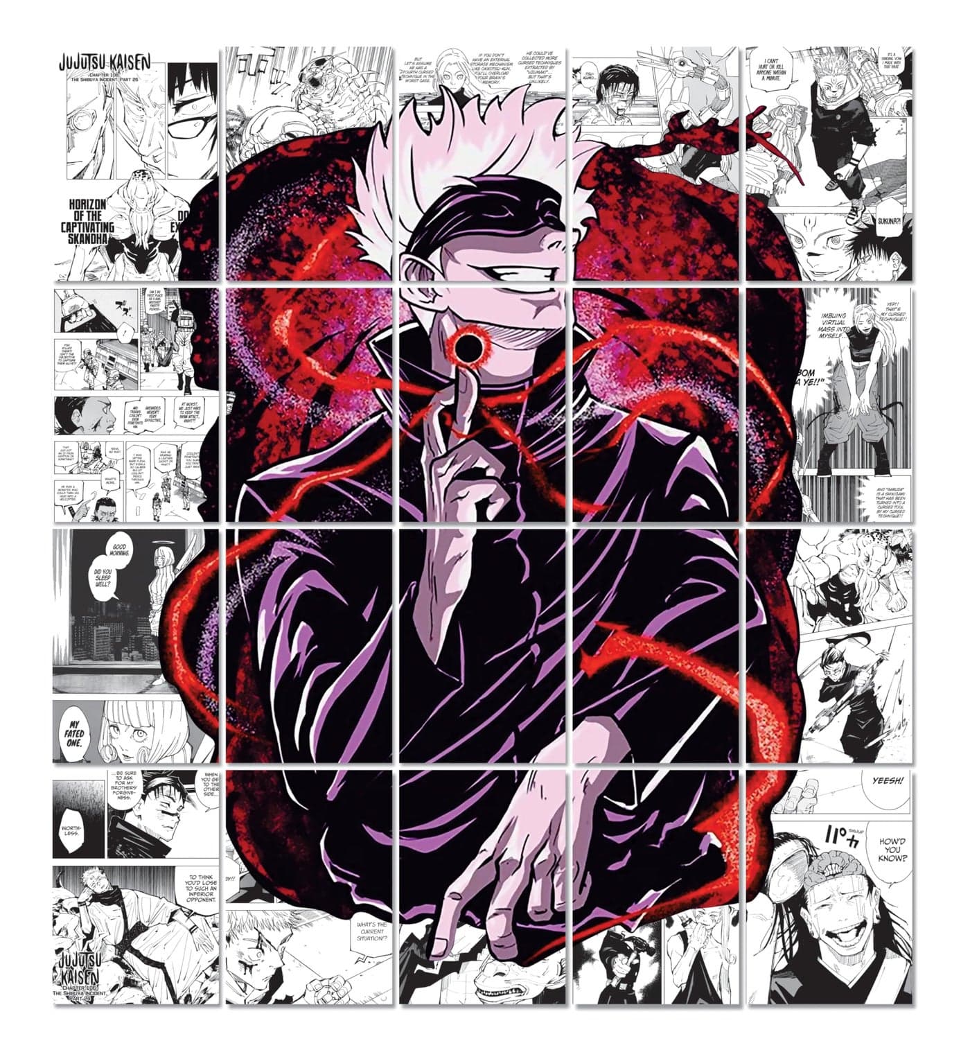 FlyBuy HUB Anime Merchandise Jujutsu kaisen Posters For Walls (Set Of 20 Poster) Manga Anime Poster For Walls Size:”7.00x10.00” Inches Self-Adhesive Poster