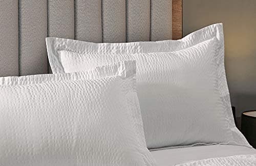 Courtyard by Marriott Textured Pillow Sham 2 Decorative Pillow Sham with WashActivated Ripple Texture Exclusively for Courtyard White Queen 2 Pack