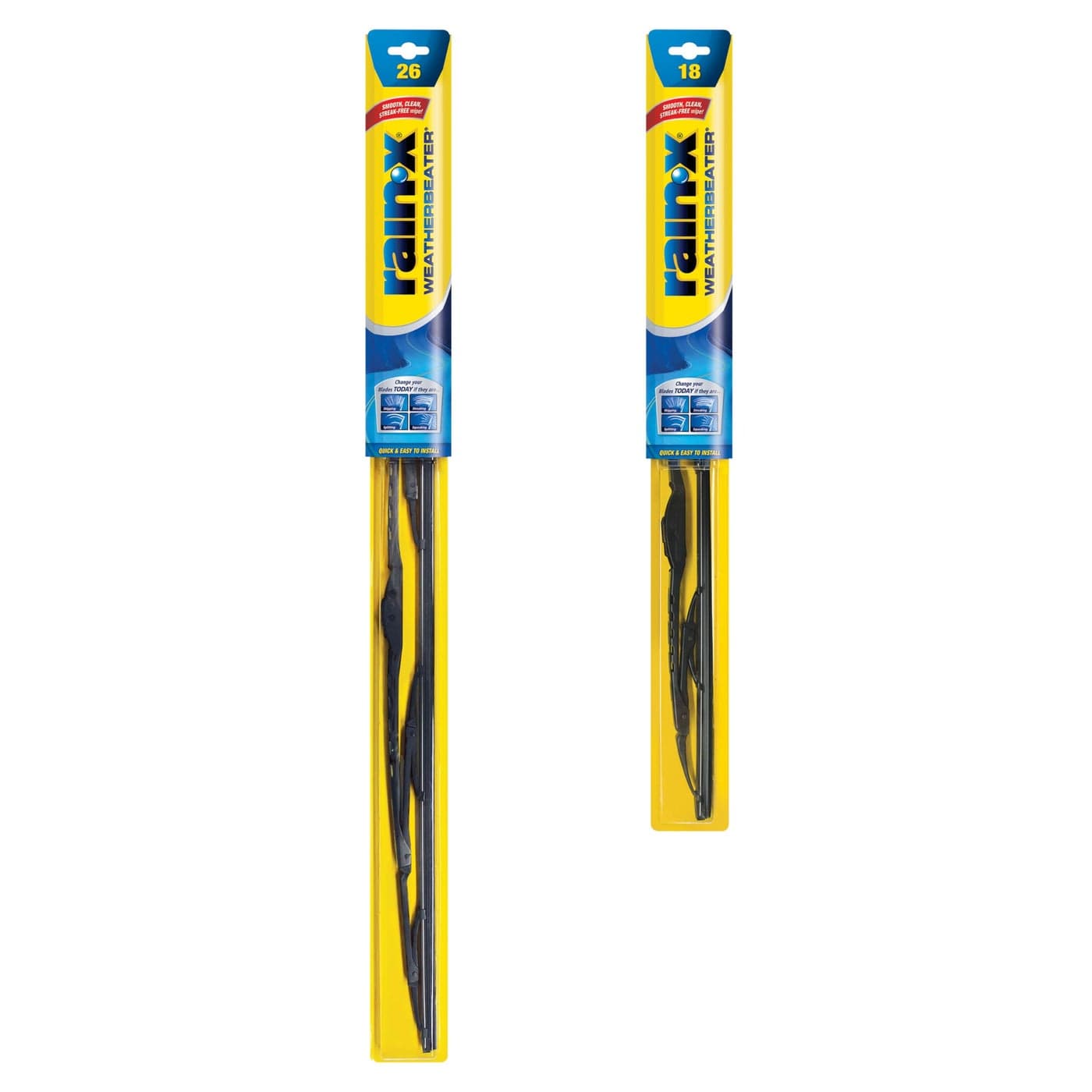 RainX 820145 WeatherBeater Wiper Blades 26 and 18 Windshield Wipers Pack of 2 Automotive Replacement Windshield Wiper Blades That Meet Or Exceed OEM Quality And Durability Standards
