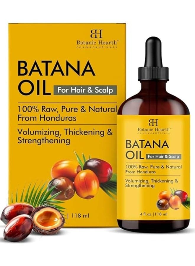 Batana Oil for Hair Growth | 118 ML |Natural, Unrefined & Organic, Sourced from Honduras - Enhances Hair Thickness, Prevents Hair Loss, Repairs Damaged Hair for Men & Women
