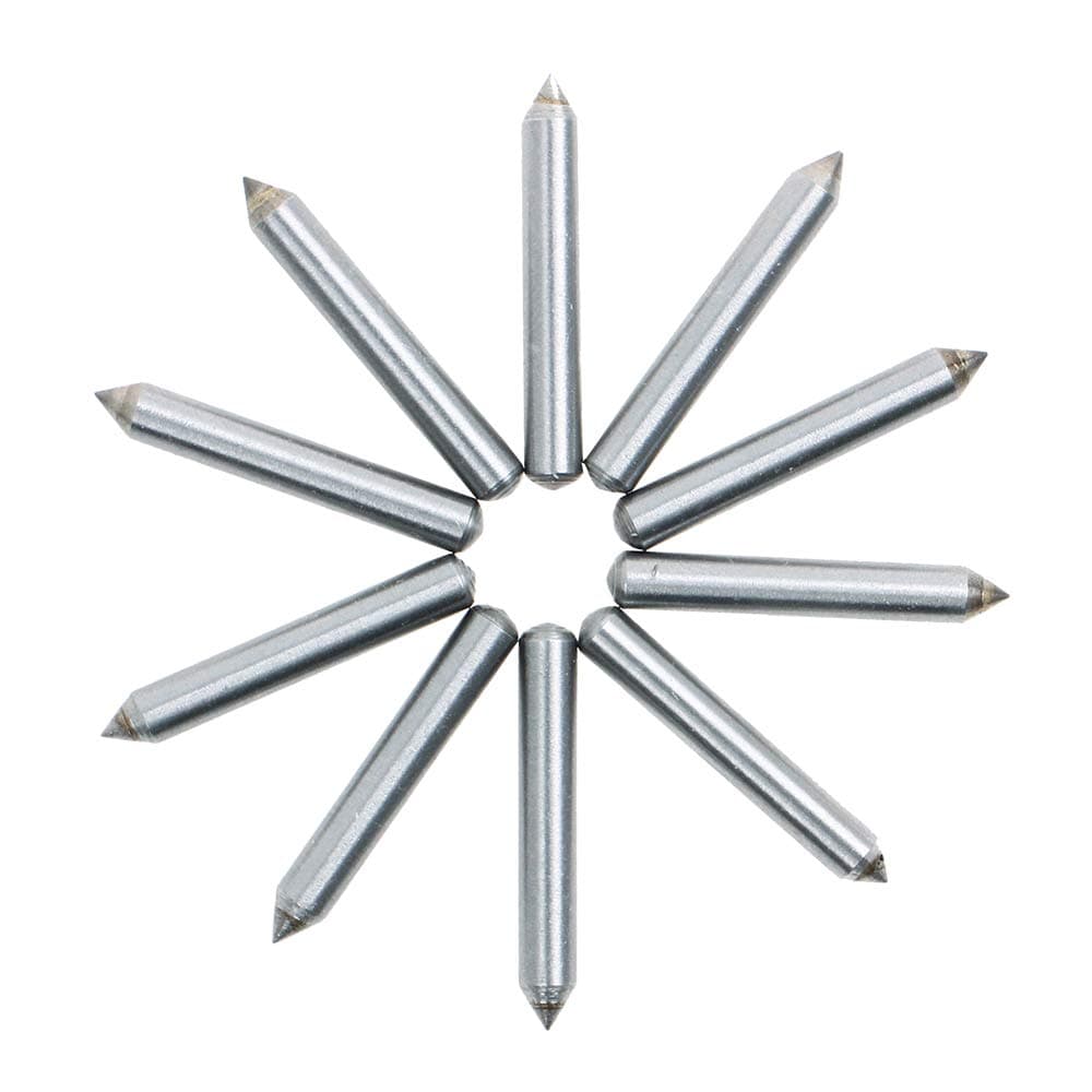 AUTOTOOLHOME 10pcs Scribe Tips Engraver Bits Carbide Point Bit Nozzle for Rotary Tool Electric Engraver Engraving Metal Wood PVC Plastic