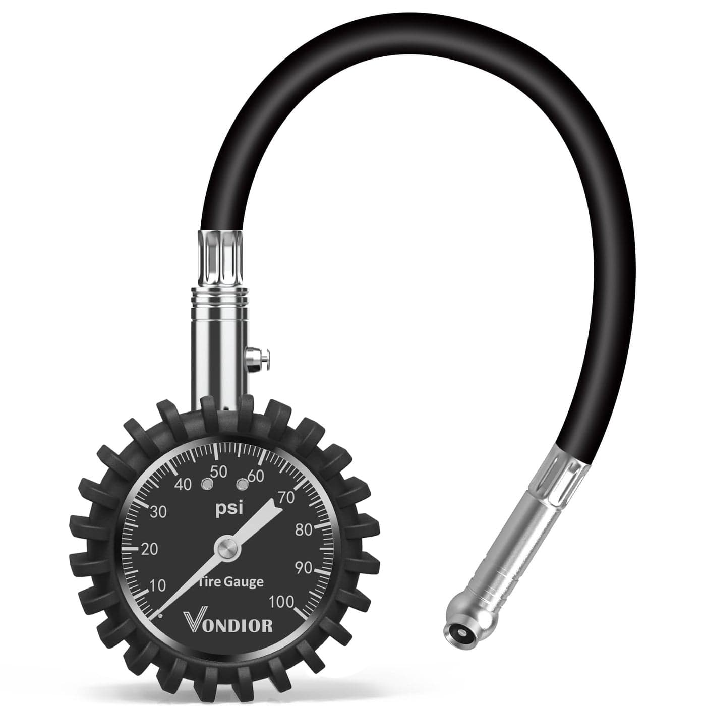 Vondior Tire Pressure Gauge 0100 PSI Heavy Duty Air Pressure Gauge ANSI Certified Tire Gauge for Car and Trucks Tires with Large 2 Inch Easy to Read Glow Dial Stocking Stuffers for Men