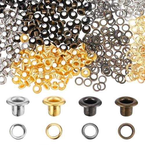 LXUEJIE 240 Sets 3mm Metal Eyelets, 4 Colors Eyelets and Grommets Kit for Paper Crafts Round Small Eyelet with Washers for Scrapbooking Card Making Fabric Leather Craft Shoes Clothes