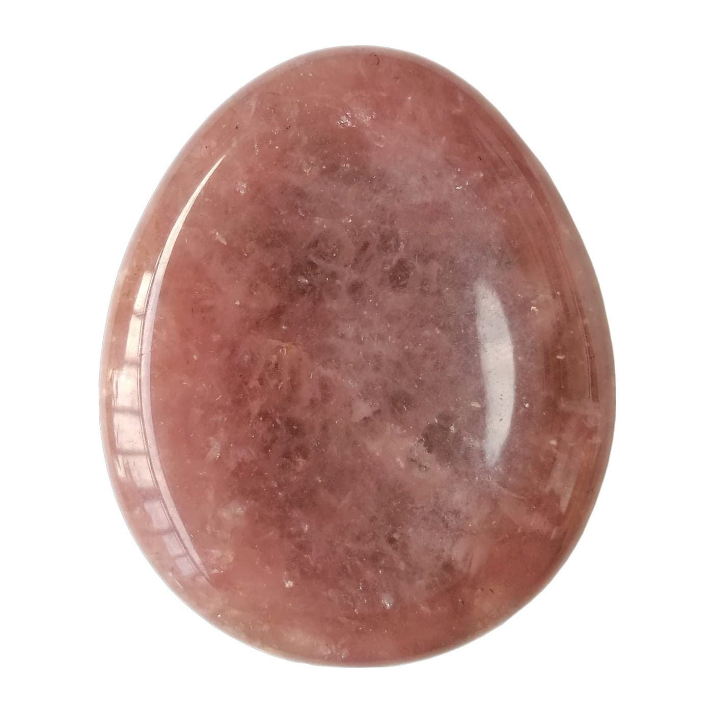Bacatgem Natural Strawberry Quartz Water Drop Chakra Thumb Worry StoneStress Relax Healing Reiki Crystal Pocket Palm Stones