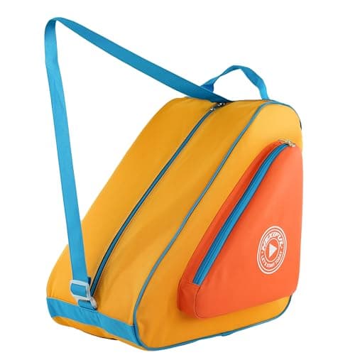 HEXIFUL Skate Bag to Carry Ice Skates Inline Skates Roller Skates and Quad Skates for Both Kids and Adults PeachOrangeBlue 024