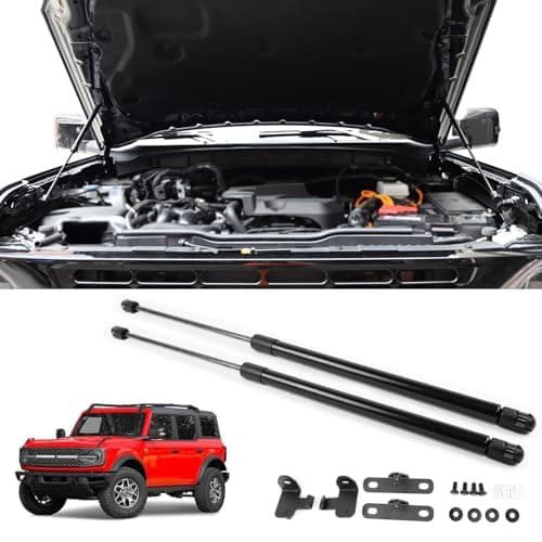 Front Hood Lift Supports Gas Springs Shocks Struts Kit Compatible with Ford Bronco Accessories 2/4 Door 2025 2024 2023 2022 2021