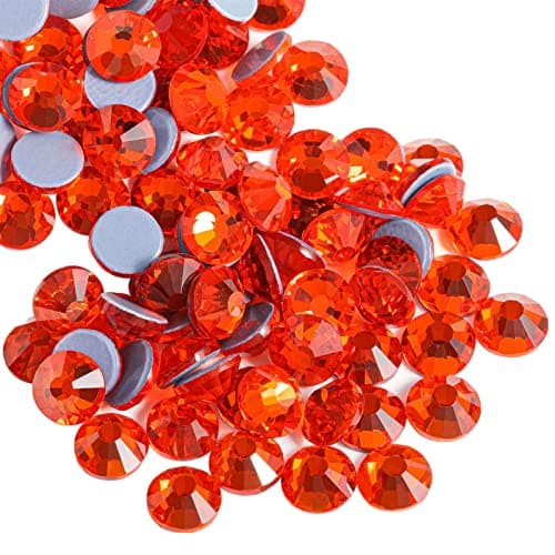 Beadsland Hotfix Rhinestones 1440pcs Flatback Crystal Rhinestones for Crafts Clothes DIY Decoration Orange SS16 3840mm