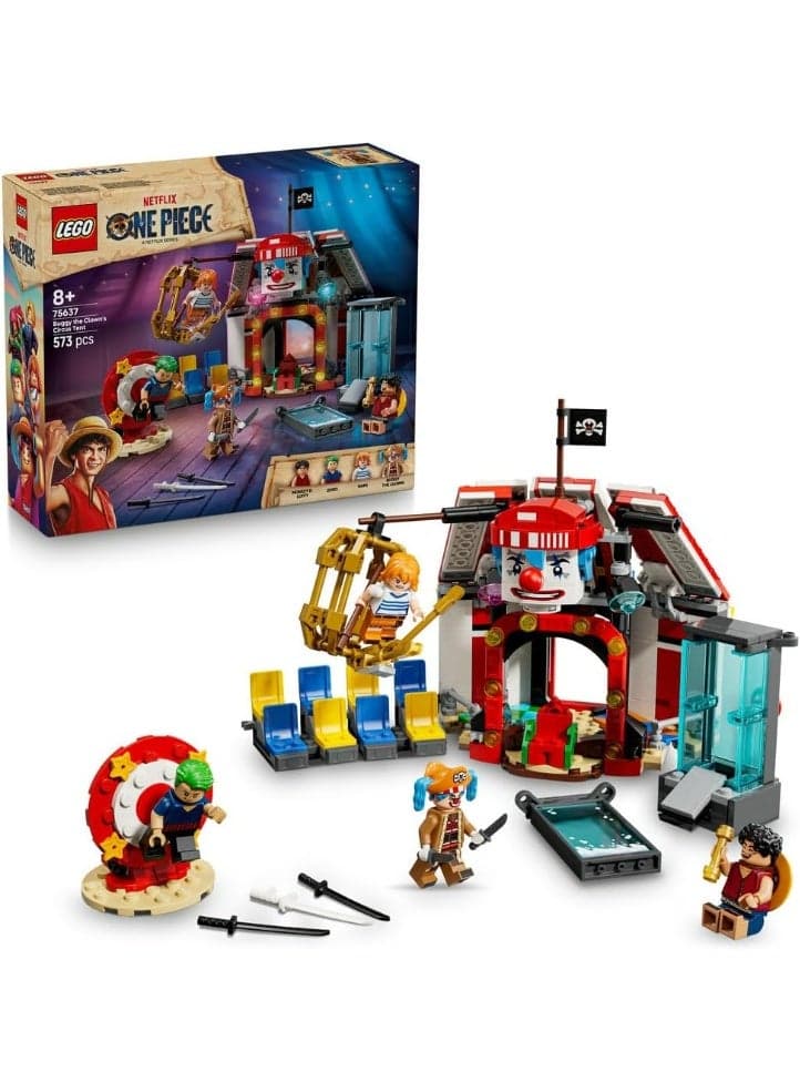 LEGO ONE PIECE Buggy the Clown's Circus Tent - Interactive Toy with 4 Minifigures incl. Luffy, Nami & Zoro, plus 2 Wanted Posters - Ramadan Gift for 8+ Year Old Boys, Girls & Fans - 75637