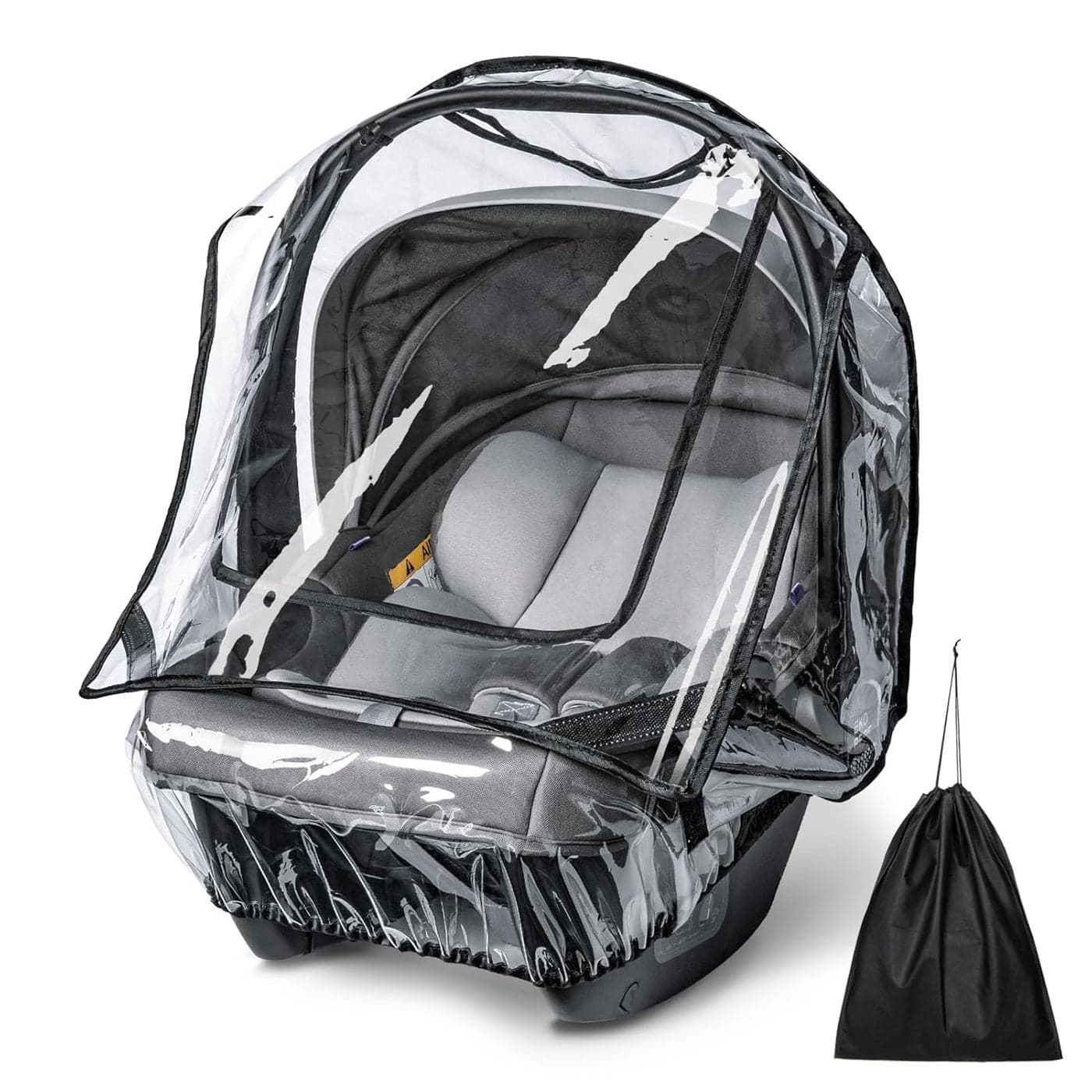 bemece Car Seat Rain Cover Baby Car Seat Rain Cover Universal with Side Ventilation and QuickAccess Large Window Protected from Rain Snow Wind and Dust Baby Travel Accessories