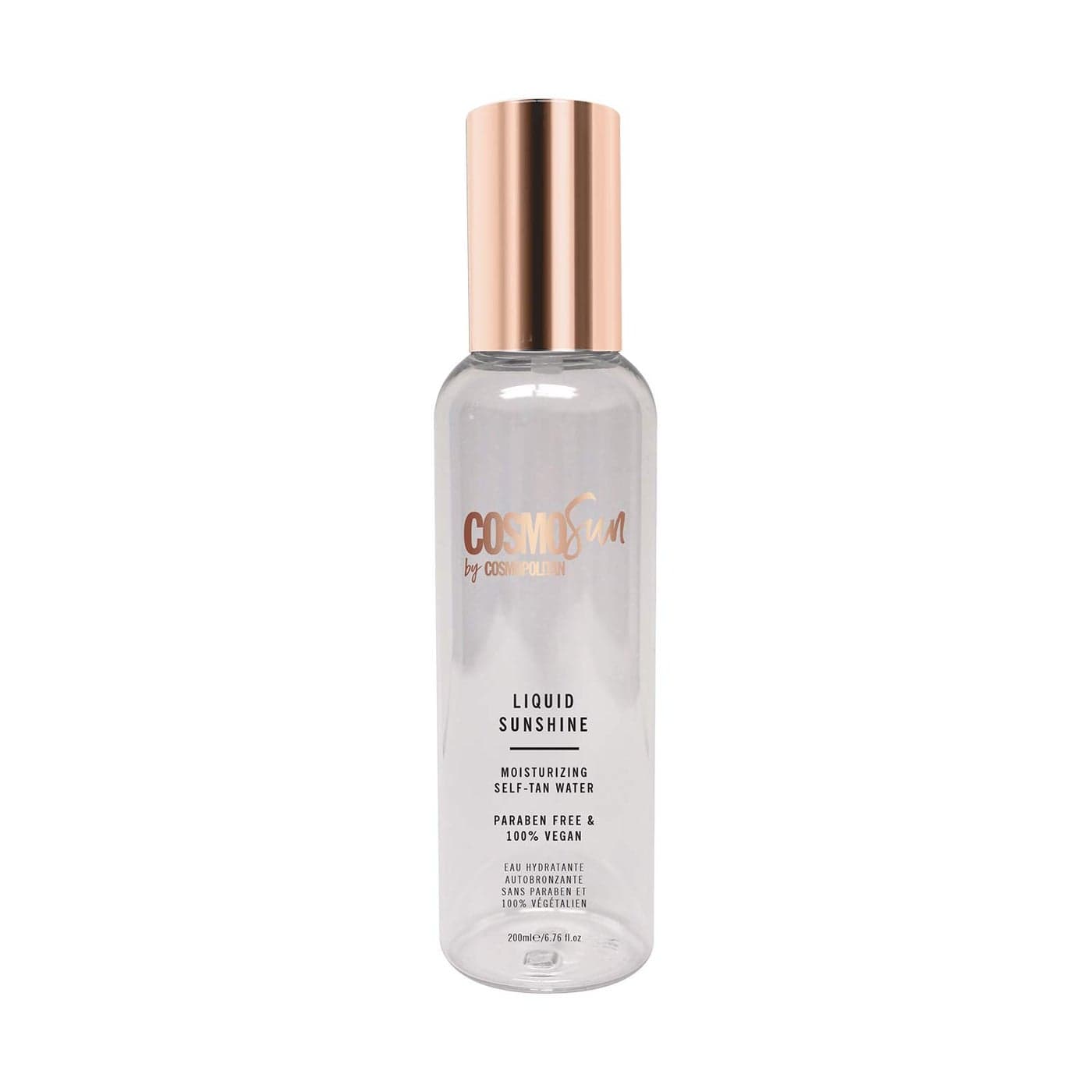 CosmoSun Liquid Sunshine Moisturizing SelfTan Water with Soothing Skin Balancing Rosewater Vegan Cruelty Free Paraben Free
