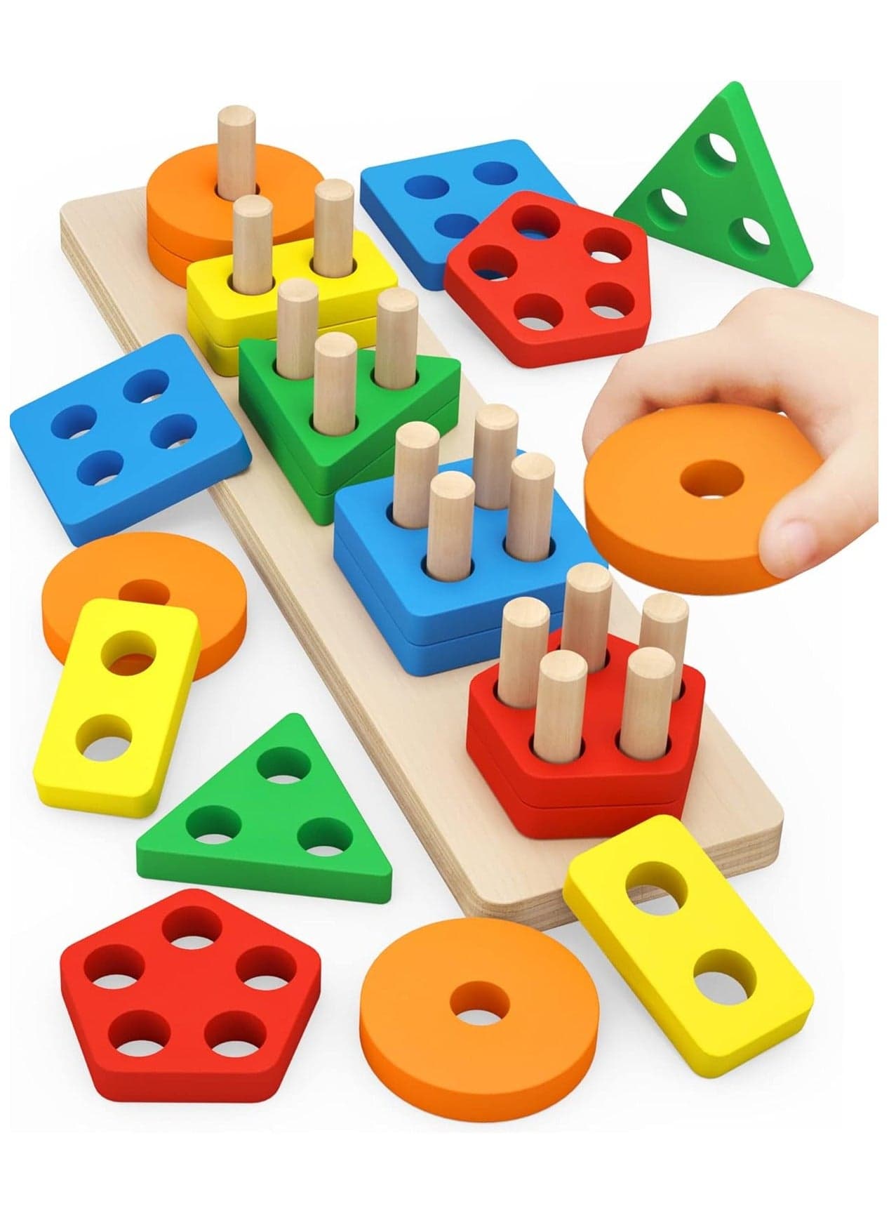 Educational Toddlers Toys, Wooden Sorting & Stacking Toys for Toddlers and Kids Educational Toys