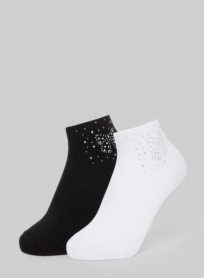 Pack of 2 - Embellished Ankle Socks