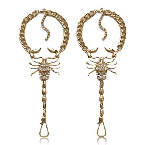 NABROJ Scorpio Ankle Bracelet Gold Zodiac Feet Jewelry - Rhinestone Sandals Scorpion Anklets for Women,Sexy Barefoot Halloween Gifts Costume Jewelry -JL03 Gold-1